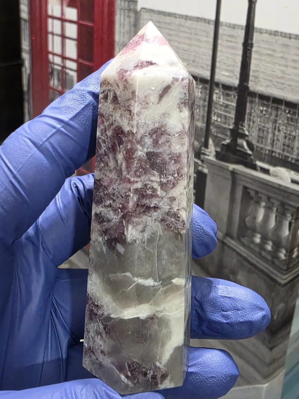 Pink tourmaline tower, also known as a Rubellite tower